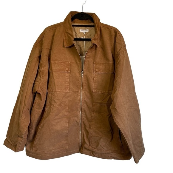 Good American Chore Jacket in Rust Oversized Zip Up Size 4 XL NWT - Picture 3 of 15